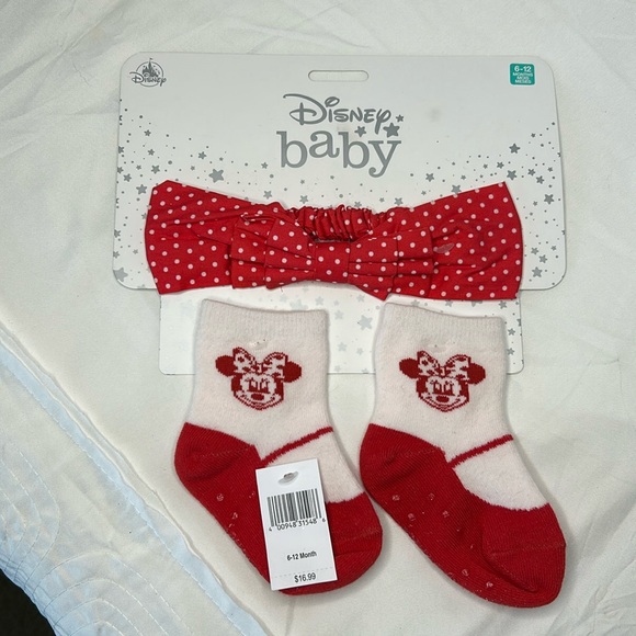 Disney Other - NWT DISNEY BABY Minnie Mouse socks and headband. Size 6-12 month old.